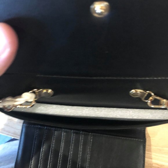 BLACK, PEARLED CROSSBODY  WALLET CLUTCH - Picture 7 of 7